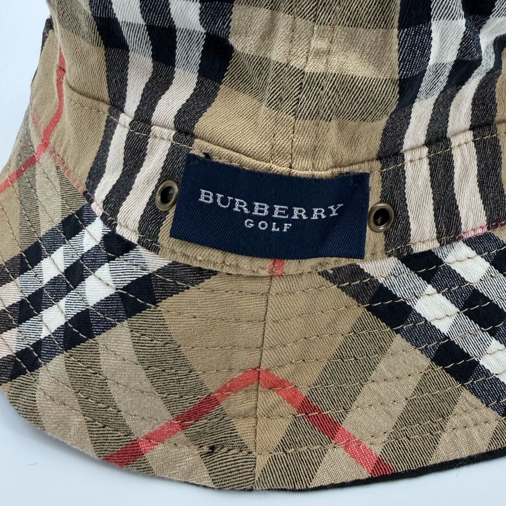 Vintage Burberry Golf Reversible Bucket Hat - Nova Check & Black - Picture 7 of 9
